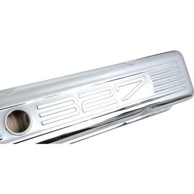 1962-68 Chevrolet; Chrome Valve Covers; 327 Logo; Tall Profile
