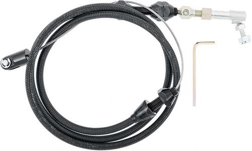 Lokar 36'' Cut-To-Fit Universal Stainless Throttle Cable w/Black Stainless Housing - Vortec Engines