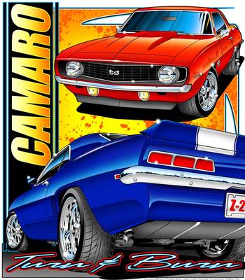 Small Gray Camaro Turn and Burn T-Shirt
