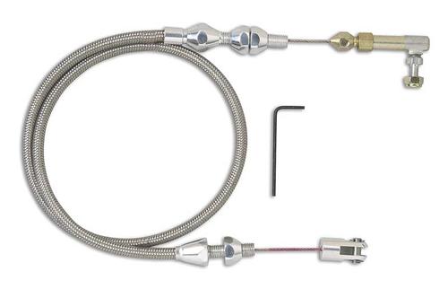 Lokar 24'' Cut-To-Fit Universal Polished Stainless Throttle Cable - Carbureted Models