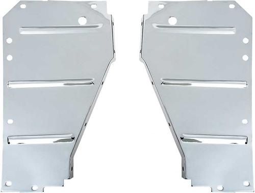 1955 Chevy Bel Air. 150, 210, Nomad; Radiator Side Filler Panels; Chrome; Pair