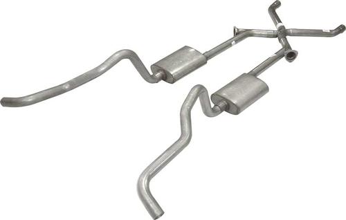 1955-57 Crossmember-Back X-Change Pipe 2-1/2 Exhaust System With Violator Mufflers