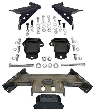 1955-57 Chevrolet Convertible Transmission Crossmember with Stock Location Engine Brackets & Mounts