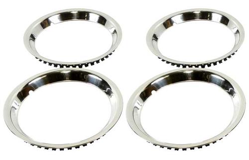 16 Stainless Steel 1-1/2 Deep Round Lip Rally Wheel Trim Ring Set for Reproduction Wheel Only