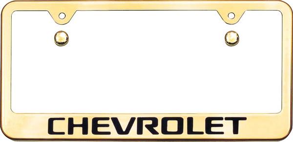 Chevrolet Block Logo Gold License Plate Frame