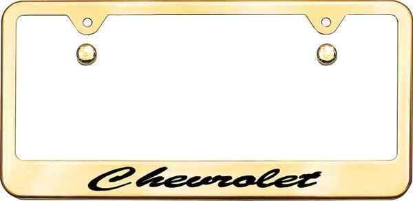 Chevrolet Script Gold License Plate Frame