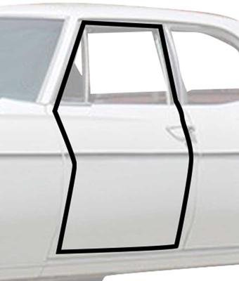 1967-68 Bel Air, Biscayne, Caprice, GM Full-Size; Door Frame Weatherstrip; 2 Door Sedan; Pair