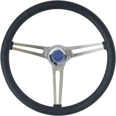 Classic nostalgia Black Foam Steering Wheel With Bowtie Cap 3 Spoke (15 Dia)