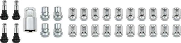 1/2 x 20 Wheel Lug Nut - Valve Stem - Wheel Lock Set