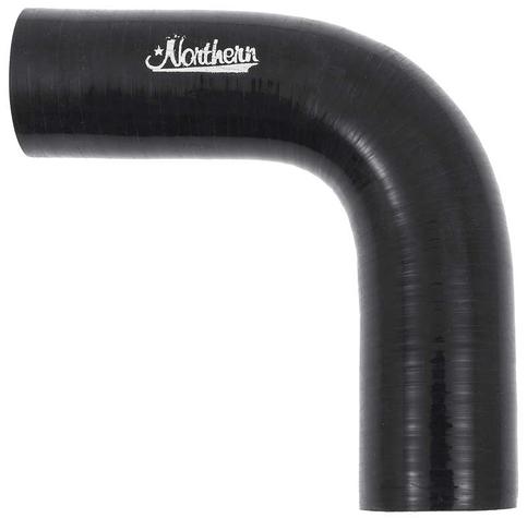 1-1/4 x 5 x 5 with 90° Bend Reinforced Black Silicone Engine Coolant Hose
