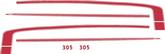 1993-02 Camaro Red Retro Style SS Hockey Stick Decal Set with 305 Engine Size