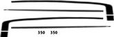 1993-02 Camaro Black Retro Style SS Hockey Stick Decal Set with 350 Engine Size