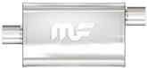 Magnaflow 4" X 9" Oval 14" Polished Stainless Steel Muffler With 2-1/4" Center Inlet/Offset Outlet