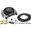 Derale Performance; Atomic-Cool Remote Transmission Cooler Set; 15 Row Fin and Plate Style Cooler with 8" Fan; 500 CFM; with Fittings, Hose and Hardware