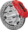 1962-72 B / E-Body Drum Dynapro 6 Series Front Brake Set with Red Calipers and 12" Drilled Rotors