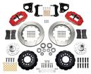 1962-72 B / E-Body Drum Superlite 6R Front Brake Set with Red Calipers and 14" Plain Rotors