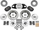 1962-72 B / E-Body 10" Drum Dynalite Pro Front Disc Brake Set with Black Calipers and Drilled Rotors