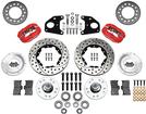 1962-72 B / E-Body 10" Drum Dynalite Pro Front Disc Brake Set with Red Calipers and Drilled Rotors