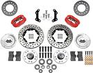 1970-72 B/E-Body Disc Dynalite Pro Front Disc Brake Set with Red Calipers and Drilled Rotors