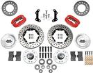 1961-72 A-Body 9" Drum Dynalite Pro Front Disc Brake Set with Red Calipers and Drilled Rotors