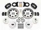 1970-73 Mustang Dynalite Pro Front Disc Brake Set with Black Calipers and 12.19" Drilled Rotor