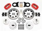 1970-73 Mustang Dynalite Pro Front Disc Brake Set with Red Calipers and 12.19" Drilled Rotors