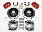 Wilwood Dynapro 11" Rear Disc Brake Set With Park Brake & Red Calipers - 9" Big Ford New Style