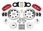 1970-73 Dynapro 6 Big Front Brake Set with Drilled Rotors, Red Calipers for Disc/Drum Spindles