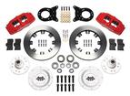 1970-73  Dynapro 6 Big Front Brake Set with Plain Rotors, Red Calipers for Disc or Drum Spindles