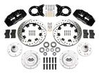 1965-69 V8 Dynapro 6 Big Front Brake Set with Drilled Rotors, Black Calipers for Disc/Drum Spindles