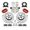 1965-69 Mustang Classic Dynalite Front Disc Brake Set with Red Calipers and 12.19" Plain Rotors