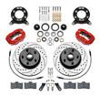 1970-73 Mustang Classic Dynalite Front Disc Brake Set w/ Red Calipers & 11.00" Drilled Rotors
