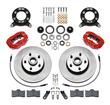 1970-73 Mustang Classic Dynalite Front Disc Brake Set w/ Red Calipers & 11.00" Plain Rotors