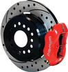 Dynalite Rear Brakes w/Park Brake, 12" Drilled Rotors, Red Calipers for 12 Bolt 3.15" Fixed Bearing