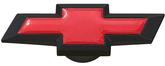 Extra-Large Chevy Bowtie Emblem Air Cleaner Center Nut, Black Crinkle With Red.