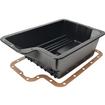 Transmission Oil Pan; with Air Cooling Tubes; For Ford E4OD/4R100/5R110, Black