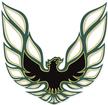 1973-78 Firebird / Trans AM Custom Black / Light Green / Dark Green Sail Panel Bird Decal