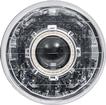 Dapper Lighting; Classic V2 7-Inch Projector Headlight; High/Low; Halogen; Chrome Housing; Chrome Shroud; Clear Glass Lens; White Inner SMD Halo