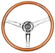 NRG Classic Wood Grain/Chrome 3-Spoke 6-Bolt Steering Wheel