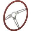 1969-72 GM; Comfort Grip Cushioned Steering Wheel; 3-Spoke; Silver Spokes; Red Grip