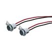 Universal Pigtail; For Double Contact 1157 Style Bulbs; Black & Red Insulated Wires; With Metal Mounting Flange