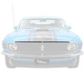 1970 Mustang; Front Hood Molding; Polished Aluminum; with Hardware