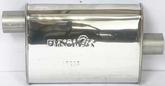 Dynomax Stainless Steel Ultra Flo 14" Sport Muffler with 2-1/2" Offset Inlet - 2-1/2" Center Outlet