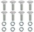 Bumper Bolt With Nut; Zinc Plated; With Stainless Steel Cap; 7/16-14 X 1-1/4"; 8 Bolt Set With Nuts
