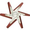 Derale Performance; 18-1/4" High Performance  Aluminum Blade Flex Fan; Red Aodized Blades with Polished Chrome Hub; Standard Rotation; 8000 RPM