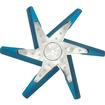 Derale Performance; 18 High Performance Aluminum Blade Flex Fan; Blue Aodized Blades with Polished Chrome Hub; Standard Rotation; 8000 RPM