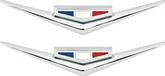 1962-63 Impala, Bel Air, Biscayne, 1964 Chevy II; 283 V Front Fender Emblem
