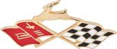 1959 Impala; Cross Flags Quarter Panel Emblem; Gold Plated; Pair