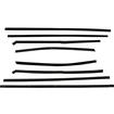 1957-58 Fairlane, Custom; Window Felt/Belt Line Weatherstrip Set; Convertible; Premium Original Style; Inner & Outer; 8 Pieces - Brand: Top Catwhiskers&reg; from PUI