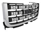 2011-14 GMC Sierra 2500 HD/3500 HD; Grill Assembly; Chrome Shell; With Dark Gray Textured Insert